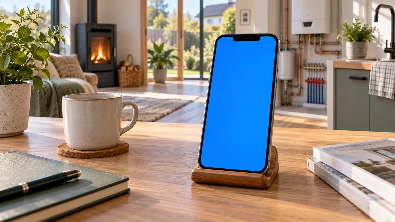 Смартфон с открытым экраном сообщества о домашней инженерии